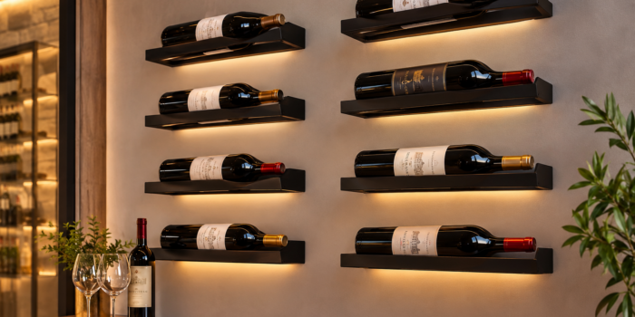 floating wine rack design