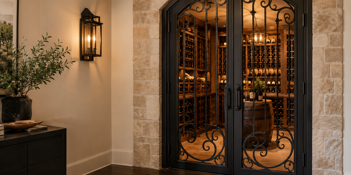 Wrought Iron Wine Cellar Doors